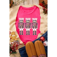 Rose Red Nutcracker Graphic Christmas Holiday T Shirt - S thumbnail