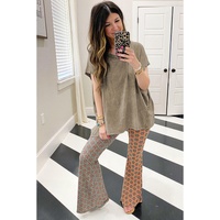 Sage Green Vintage Washed Short Dolman Sleeve Oversized T Shirt - L thumbnail