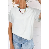 Light Grey Textured Loose T Shirt - L thumbnail