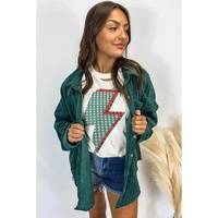 White Rhinestone Decor Bolt Graphic Ripped Western Tee - XL thumbnail