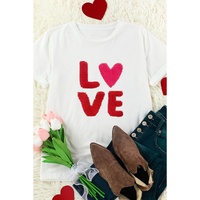 White Heart LOVE Graphic Valentines T Shirt - M thumbnail
