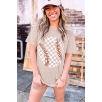 Jet Stream Checkered Baseball Graphic Tee - L thumbnail