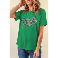 Bright Green Sequin mardi gras Graphic T Shirt - 3XL thumbnail