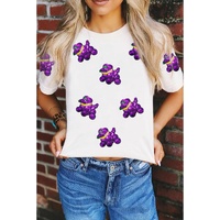 White Sequin Balloon Puppy Graphic Mardi Gras Tee - 3XL thumbnail