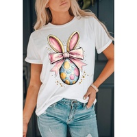 White Easter Egg Bow Bunny Ear Printed T Shirt - M thumbnail