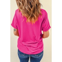 Rose Red Easter Eggs Patched Crew Neck Graphic Tee - L thumbnail
