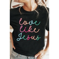 Black Love Like Jesus Crew Neck Graphic Tee - M thumbnail