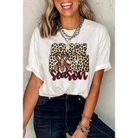 White Crawfish Season Leopard Letter Graphic Tee - M thumbnail