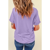 Wisteria TEXAS Flower Print Crew Neck T Shirt - 2XL thumbnail