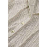 Azura Exchange Waffle Knit Buttons Ruffled Hooded Top - L thumbnail
