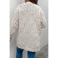 White Rainbow Popcorn Speckles Open Front Cardigan - S thumbnail