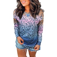 Azura Exchange Gradient Leopard Print Pullover Sweatshirt - S thumbnail