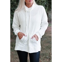 Azura Exchange Textured Cowl Neck Sweatshirt - M thumbnail