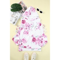 Azura Exchange Floral Print Cold Shoulder Hoodie - M thumbnail