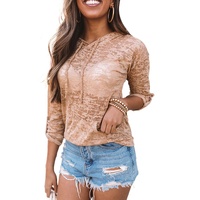 Azura Exchange Khaki Drawstring Hoodie with Kangaroo Pocket - S thumbnail