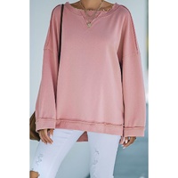 Azura Exchange Frayed Trim Side Slit Sweatshirt - S thumbnail
