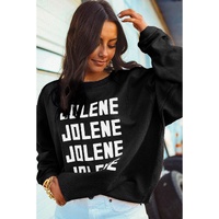 Black JOLENE Ribbed Corded Oversized Sweatshirt - M thumbnail