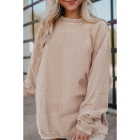 Apricot Ribbed Corded Oversized Sweatshirt - XL thumbnail