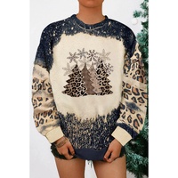 Azura Exchange Leopard Color Block Pullover Sweatshirt - S thumbnail