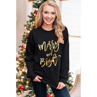 Azura Exchange Merry & Bright Print Sweatshirt - M thumbnail