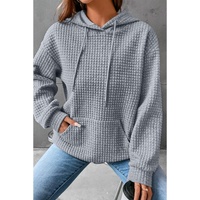 Azura Exchange Lattice Textured Kangaroo Pocket Hoodie - S thumbnail