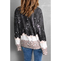 Azura Exchange Leopard Trim Pullover Sweatshirt - M thumbnail
