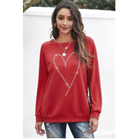 Azura Exchange Heart Shaped Long Sleeve Sweatshirt - S thumbnail