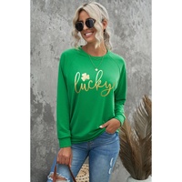 Azura Exchange Lucky Glitter Graphic Raglan Sleeve Sweatshirt - M thumbnail