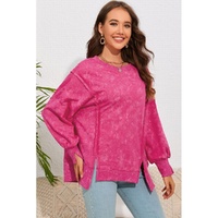 Azura Exchange Relaxed Fit Acid Wash Pullover Sweatshirt with Slit Details - L thumbnail