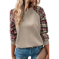 Azura Exchange Plaid Raglan Sleeve Sweatshirt - S thumbnail