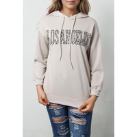 Azura Exchange Leopard Letter Graphic Hooded Sweatshirt - XL thumbnail