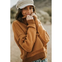Azura Exchange Exposed Seam Sweatshirt with Zip Collar and Big Flap Pocket - S thumbnail