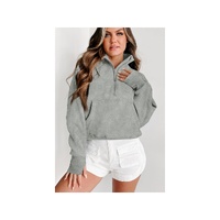 Azura Exchange Stand Collar Ribbed Sleeve Sweatshirt - L thumbnail