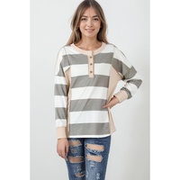 Multicolor Striped Colorblock Patchwork Sweatshirt - XL thumbnail