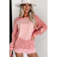 Azura Exchange Bleached Round Neck Pullover Sweatshirt - M thumbnail
