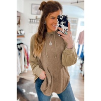 Azura Exchange Waffled Expose Seam Drawstring Hoodie - M thumbnail