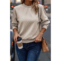 Beige Solid Textured Raglan Sleeve Pullover Sweatshirt - XL thumbnail