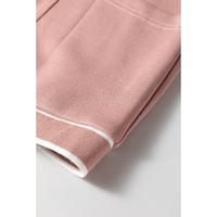 Pink Stripe Contrast Trim V Neck Buttoned Front Pocketed Knit Cardigan - L thumbnail