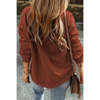 Chestnut Quilted Patchwork Exposed Seam Hoodie - L thumbnail