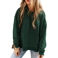 Blackish Green Quilted Patchwork Exposed Seam Hoodie - L thumbnail