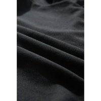 Black Exposed Seam Cold Shoulder Drawstring Hoodie - S thumbnail