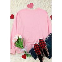 Pink BE MINE Puff Graphic Pullover Sweatshirt - 2XL thumbnail