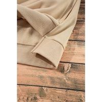 Apricot Solid Fleece Lined Drop Shoulder High Low Sweatshirt - 2XL thumbnail