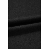 Black Exposed Seam Drop Shoulder Round Neck Sweatshirt with Slits - M thumbnail