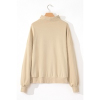 Smoke Gray Zip-up Stand Neck Kangaroo Pocket Sweatshirt - 2XL thumbnail