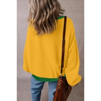 Ginger Color Block Patch Drop Shoulder Oversized Sweatshirt - 2XL thumbnail