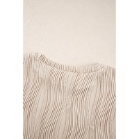 Apricot Textured Wavy Round Neck Long Sleeve Top - L thumbnail
