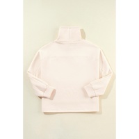 Apricot Drawstring Turtleneck Dolman Sleeve Sweatshirt - M thumbnail