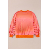Russet Orange Drop Shoulder Crew Neck Loose Sweatshirt - L thumbnail