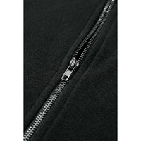 Black Solid Kangaroo Pocket Half Zipper Oversized Hoodie - 2XL thumbnail